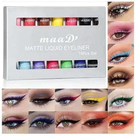 CmaaDu-Matte-Liquid-Eyeliner-14Pcs-Set CmaaDu Matte Liquid Eyeliner 14Pcs Set. - Image 1