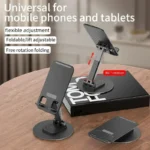 DOLPHY Adjustable & Foldable Phone/Tablet Holder | 360 Degree Metal Mobile Stand for Bed, Office Table, Desk & Home, PC, Smartphone & Tablets - Image 5