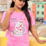 DTF Printed ladies  T shirt | Half Sleeve Plain | Regular Fit Ladies T Shirt for Women & Girls | - Image 3