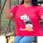 DTF Printed ladies  T shirt | Half Sleeve Plain | Regular Fit Ladies T Shirt for Women & Girls | - Image 3