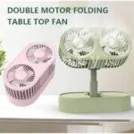 Double Motor Folding Table Top Fan - Image 3