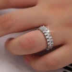 Double Rows Diamond Rings for Womens - Image 2