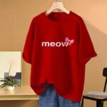 Drop shoulder T-shirt for Women (Red)