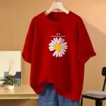 Drop shoulder T-shirt for Women (Red) - Image 2