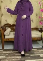 Dubai cherry fabric Tasfiya button borka for women//without hijab only borka - Image 2