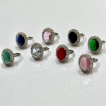 Elegant Crystal Stone Ring Set – 8 Color Variants - Image 2