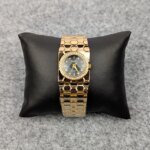 Elegant Golden Ladies Quartz Watch with Crystal Bezel – Premium Bracelet Design (Black Dial) - Image 2