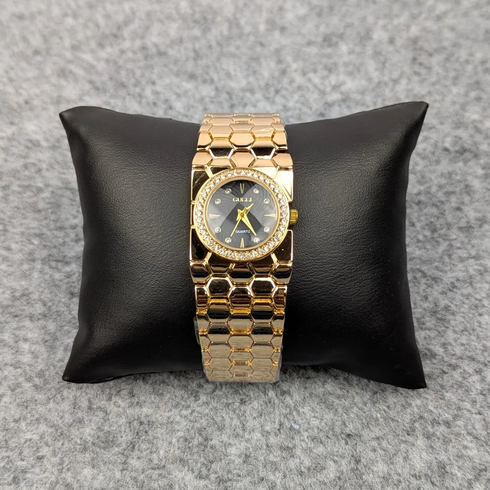 Elegant-Golden-Ladies-Quartz-Watch-with-Crystal-Bezel-–-Premium-Bracelet-Design-Black-Dial Elegant Golden Ladies Quartz Watch with Crystal Bezel – Premium Bracelet Design (Black Dial) - Image 1