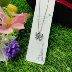 Fantasy Colorful Acrylic Butterfly Pendant Necklace  For Womens - Image 2