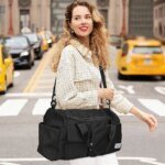 Fashionable Large Capacity Travel & Gym Bag - Black - Image 4