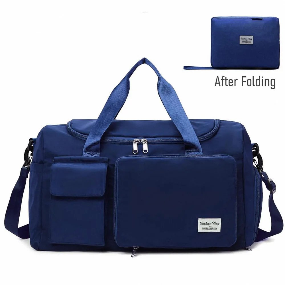 Fashionable-Large-Capacity-Travel-Gym-Bag-Blue-1 Fashionable Large Capacity Travel & Gym Bag - Blue - Image 1