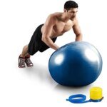 Fitness Gym ball Balance ball 70cm Yoga Therapy Ball With Pumper Multicolor - Image 3