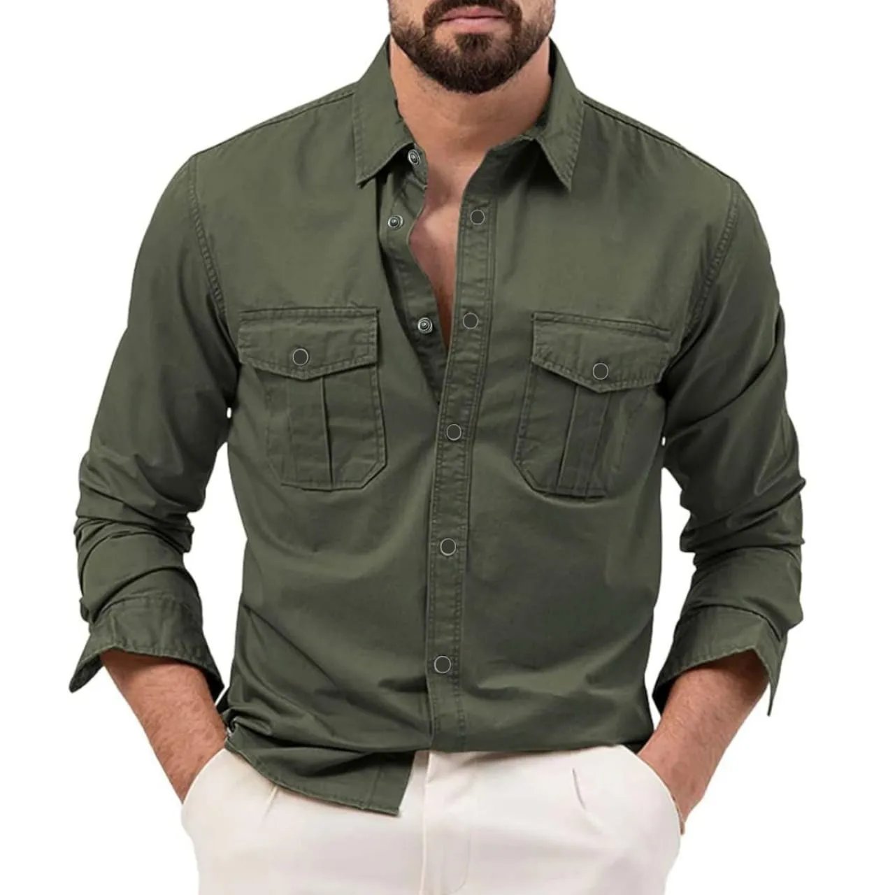 Full-sleeves-double-pocket-Shirt-6 Full sleeves double pocket Shirt - Image 1