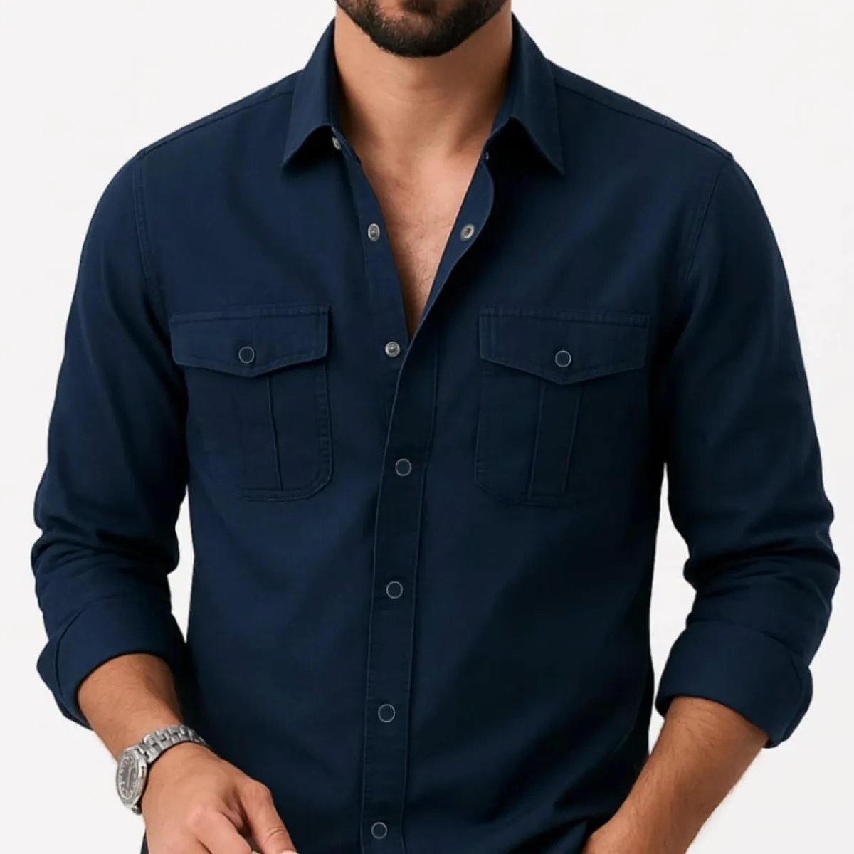 Full-sleeves-double-pocket-Shirt-7 Full sleeves double pocket Shirt - Image 1