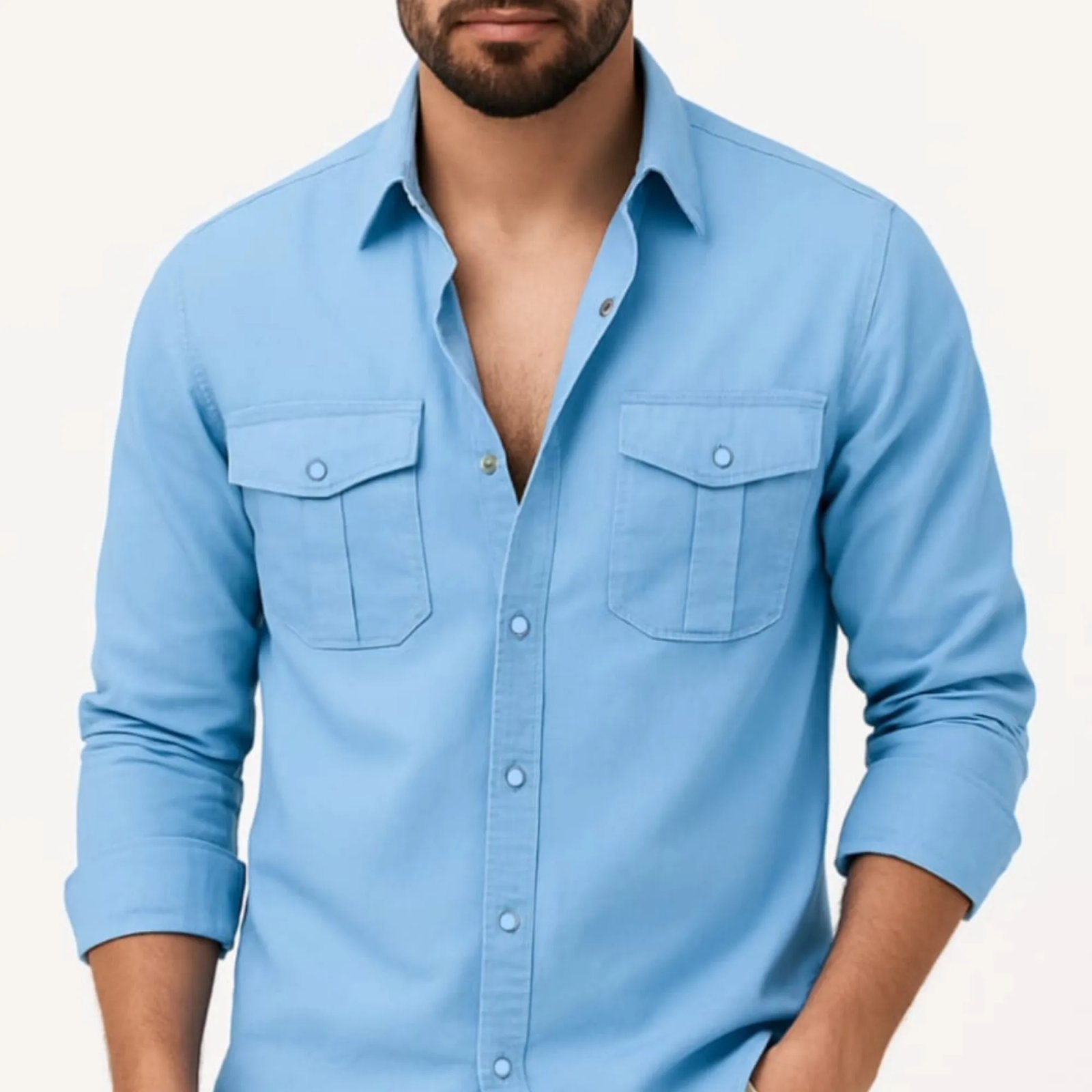 Full-sleeves-double-pocket-Shirt-8 Full sleeves double pocket Shirt - Image 1