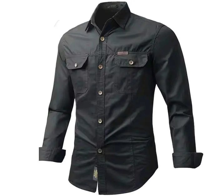 Full-sleeves-double-pocket-panel-Shirt-5 Full sleeves double pocket panel Shirt - Image 1