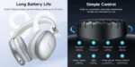 HOCO W35 Max Wireless Bluetooth Headphones (45h) - Image 4