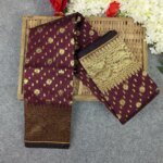 Half Silk Jamdani Saree (Black, Green, Pink,  Lavender, Maroon ) - Image 6