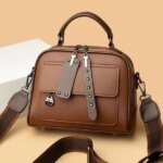 High end ladies' handbag multi-layer large capacity commuting bag(Coffee) - Image 3