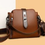 High-quality Messenger Bags For Women Luxury Crossbody Shoulder Bags Female(Brown) - Image 3