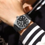 Jam Tangan Pria CRRJU 2025 Anti Air Kasual Olahraga Digital Jam Tangan Anak/Cowok Kalender Silikon Bercahaya - Hitam - Image 4