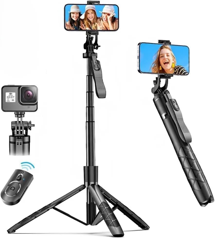 K-28-Long-Video-Stand-Cum-Selfie-Stick-Tripod-with-Remote-360°-Rotation-Phone-Stand-with-Wireless-Remote-Control-with-light-1 K-28 Long Video Stand Cum Selfie Stick Tripod with Remote - 360° Rotation Phone Stand with Wireless Remote Control, with light - Image 1