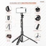 K-28 Long Video Stand Cum Selfie Stick Tripod with Remote - 360° Rotation Phone Stand with Wireless Remote Control,  with light - Image 5