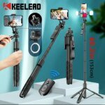K-28 Long Video Stand Cum Selfie Stick Tripod with Remote - 360° Rotation Phone Stand with Wireless Remote Control,  with light - Image 6