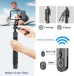 K-28 Long Video Stand Cum Selfie Stick Tripod with Remote - 360° Rotation Phone Stand with Wireless Remote Control,  with light - Image 7