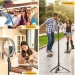 K-28 Long Video Stand Cum Selfie Stick Tripod with Remote - 360° Rotation Phone Stand with Wireless Remote Control,  with light - Image 4