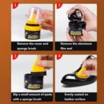 Leather Repair & Care Cream – Liquid Shoe Polish with Sponge, Universal Leather Balm for Shoes, Bags & Car Seats - Image 4