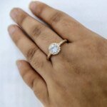 Luminous Embrace  Brilliant Center Stone with Twisted Band Womens Ring - Image 2