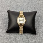 Luxury Golden Stone Studded Ladies Quartz Watch – Stylish & Elegant Design (White Dial) - Image 2