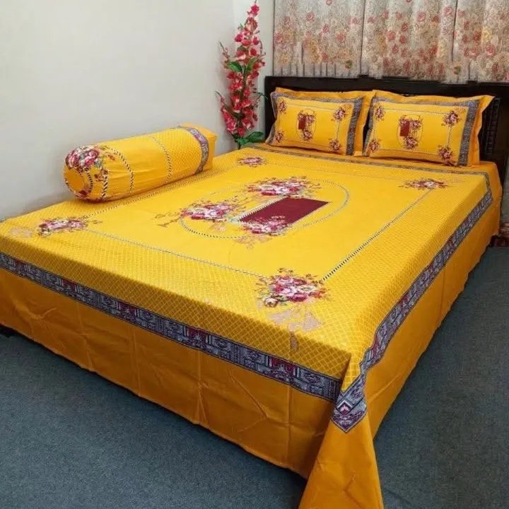 Luxury-Panel-Cotton-Bed-Sheet-5 Luxury Panel Cotton Bed Sheet - Image 1