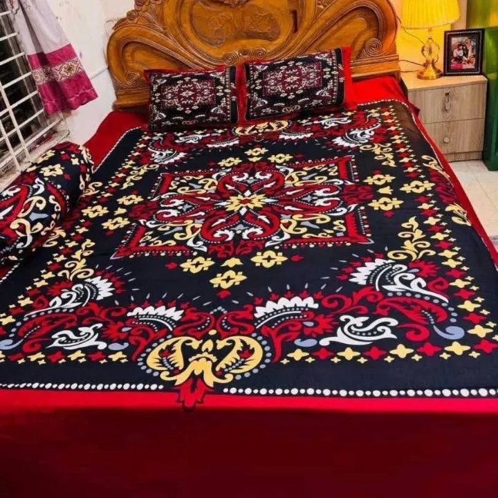 Luxury-Panel-Cotton-Bed-Sheet-6 Luxury Panel Cotton Bed Sheet - Image 1