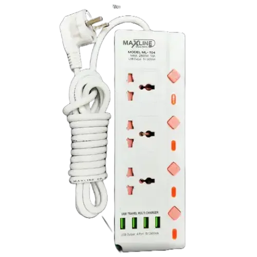 MaxLine-ML-704-4-Port-USB-7-Outlets-Multiplug-Charger-1 MaxLine ML-704, 4 Port USB, 7 Outlets Multiplug Charger - Image 1