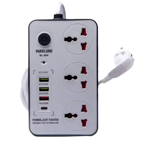 Maxline-ML-804-4-USB-Fast-Charging-Multiplug-Power-Strip-1 Maxline ML 804 4 USB Fast Charging Multiplug Power Strip - Image 1
