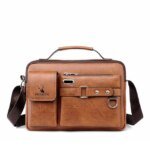 Men's Pu Leather Shoulder Bag (brown) - Image 2