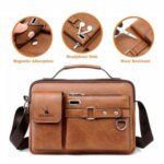 Men's Pu Leather Shoulder Bag (brown) - Image 4