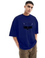 Men's Stylish Drop Shoulder (Blue) - Image 2