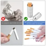 Mini Aluminium Cigarette Case, Key Ring with Cigarette Cases, Waterproof Round Cigarettes for Men, Portable Cigarette Box for Travel, Hiking, Camping - Image 3