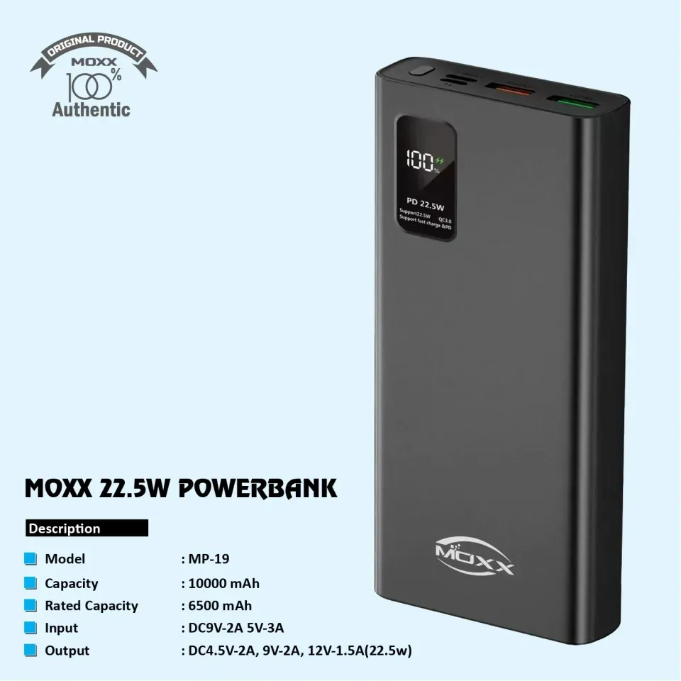 Moxx-MP-19-10000mAh-Powerbank-with-Dual-USB-Ports-1 Moxx MP-19 10000mAh Powerbank with Dual USB Ports - Image 1