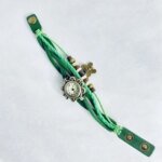 Multi layer Butterfly Faux Leather Bracelet Watch - Image 3