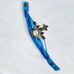 Multi layer Butterfly Faux Leather Bracelet Watch - Image 2