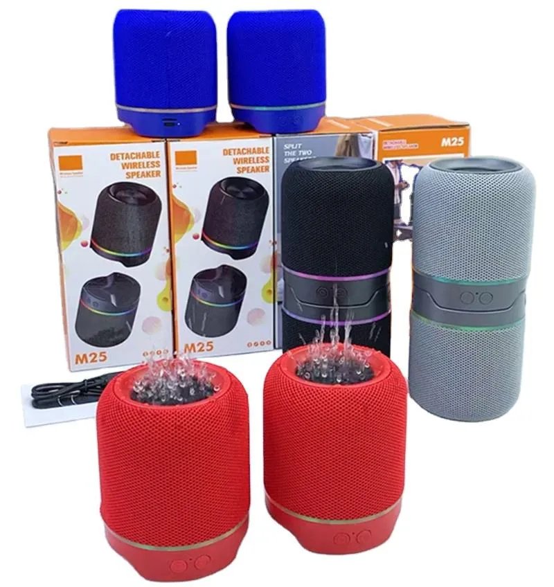 NEW-M25-Outdoor-Wireless-DJ-Two-in-one-Split-Speakers-10W-Bluetooth-LED NEW M25 Outdoor Wireless DJ Two-in-one Split Speakers (10W, Bluetooth, LED) - Image 1