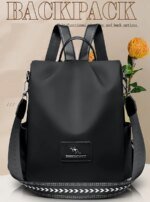 New Texture Oxford Cloth Women’s Backpack(Black) - Image 3