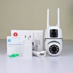 New V380 Mini Indoor PTZ Dual Lens Camera 4MP HD Smart Home WiFi Security for Baby Monitor Indoor Network Dual Lens Camera - Image 2