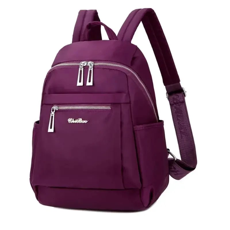 Nylon-Backpack-Durable-Waterproof-Casual-Shoulder-Bag-purple-1 Nylon Backpack Durable Waterproof Casual Shoulder Bag (purple) - Image 1