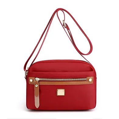 Nylon-Fashion-Cross-body-Bag-Lightweight-Portable-Shoulder-Bag-maroon-1 Nylon Fashion Cross-body Bag Lightweight Portable Shoulder Bag (maroon) - Image 1