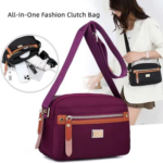 Nylon Fashion Cross-body Bag Lightweight Portable Shoulder Bag (purple) - Image 3